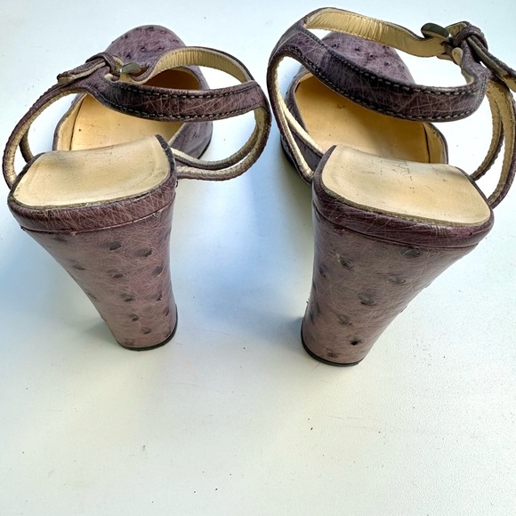 Prada Ostrich Ankle Strap Pumps, size 7 - Picture 10 of 16